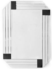 38" Mirrored Rectangle Accent Mirror Wall Mounted With Glass Frame