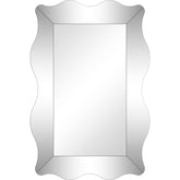 35" Mirrored Accent Mirror Wall Mounted With Glass Frame