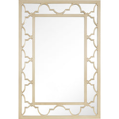 44" Rustic Rectangle Accent Mirror Wall Mounted With Metal Frame