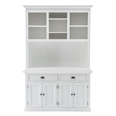 Classic White Buffet Hutch Unit with 2 Adjustable Shelves