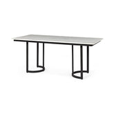 Modern Marble and Metal Dining Table