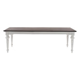 White and Dark Brown Rustic Modern Farmhouse 94" Dining Table