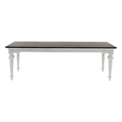 White and Dark Brown Rustic Modern Farmhouse 94" Dining Table