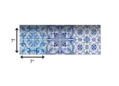 7" X 7" Mediterranean Blues Mosaic Peel and Stick Tiles