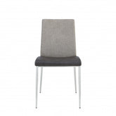 Set of Two Dark Brown and Gray Stainless Steel Chairs