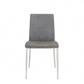 Set of Two Light Brown and Gray Stainless Steel Chairs