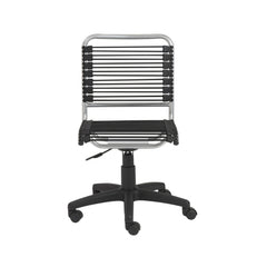 Black Swivel Adjustable Task Chair Bungee Back Steel Frame