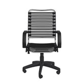 Black Swivel Adjustable Task Chair Bungee Back Steel Frame