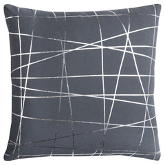 Gray Silver Contemporary Linework Throw Pillow