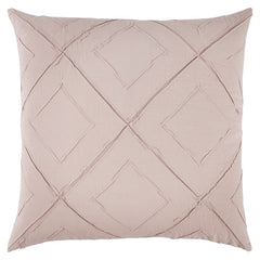 Blush Pin Tuck Diamond Pattern Throw Pillow