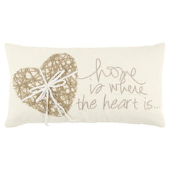 Ivory Home is Where the Heart Is Lumbar Pillow