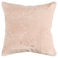 Blush Pink Floral Textured Reversible Throw Pillow
