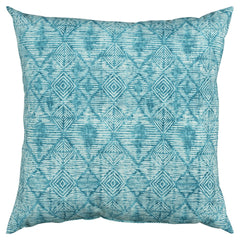 22" Teal Nested Diamonds Indoor Outdoor Throw Pillow