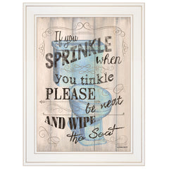 Bathroom Humor 5 White Framed Print Wall Art