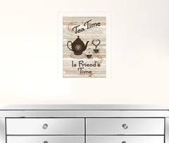 Tea Time 4 White Framed Print Wall Art