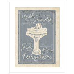Wash Your Hands 5 White Framed Print Wall Art