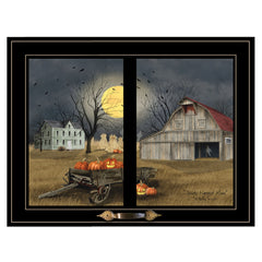 Spooky Harvest Moon 7 Black Framed Print Wall Art