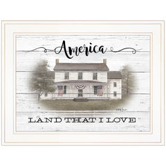 America Land That I Love White Framed Print Wall Art