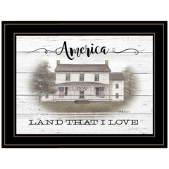 America Land That I Love Black Framed Print Wall Art