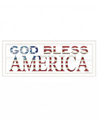 God Bless America 5 White Framed Print Wall Art