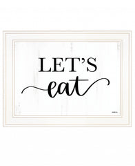 Lets Eat 2 White Framed Print Wall Art