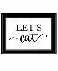 Lets Eat 3 Black Framed Print Wall Art