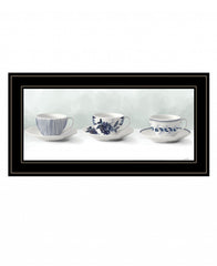 Cups & Saucers 3 Black Framed Print Wall Art
