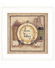Live Today 3 White Framed Print Wall Art