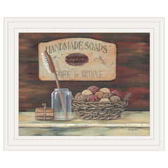 Handmade Soaps White Framed Print Bathroom Wall Art