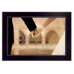 To Have And To Hold 1 Black Framed Print Wall Art
