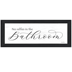 No Selfies In The Bathroom 2 Black Framed Print Wall Art