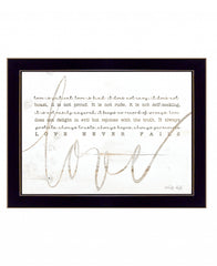 Love Never Fails 1 Black Framed Print Wall Art