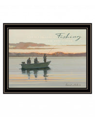 Fishing 1 Black Framed Print Wall Art