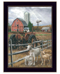 The Old Tractor 1 Black Framed Print Wall Art