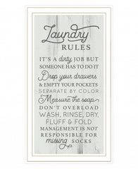 Laundry Rules 2 White Framed Print Wall Art