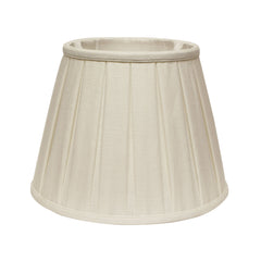 12" White Slanted Paperback Linen Lampshade with Box Pleat