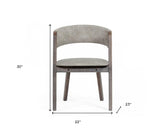 Set of Two Gray Wenge Dining Chairs