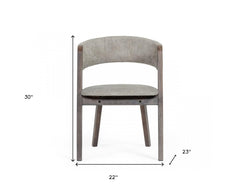 Set of Two Gray Wenge Dining Chairs