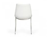 Set of Two White Faux Leather Modern Dining Chairs