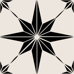 6" x 6" Black and White Mono Cross Peel and Stick Tiles
