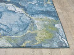 10’ x 13’ Blue Sage Abstract Stone Modern Area Rug