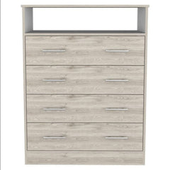 33" Light Grey Manufactured Wood Four Drawer Standard Dresser