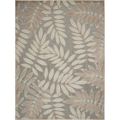 10' X 13' Natural Floral Non Skid Indoor Outdoor Area Rug