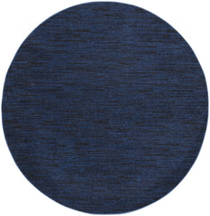 6' X 6' Midnight Blue Round Non Skid Indoor Outdoor Area Rug
