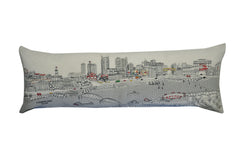 45" White Nashville Daylight Skyline Lumbar Decorative Pillow