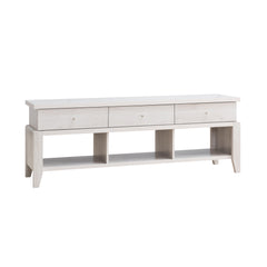60" White Oak Manufactured Wood Cabinet Enclosed Storage TV Stand