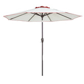 9' Beige And Terracotta Polyester Octagonal Tilt Market Patio Umbrella