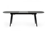 71" Black Rectangular Manufactured Wood Butterfly Leaf Dining Table