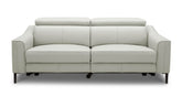 74" Grey Genuine Leather and Black Reclining Sofa