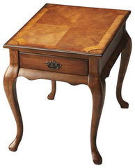 25" Medium Brown Solid And Manufactured Wood Rectangular End Table With Drawer